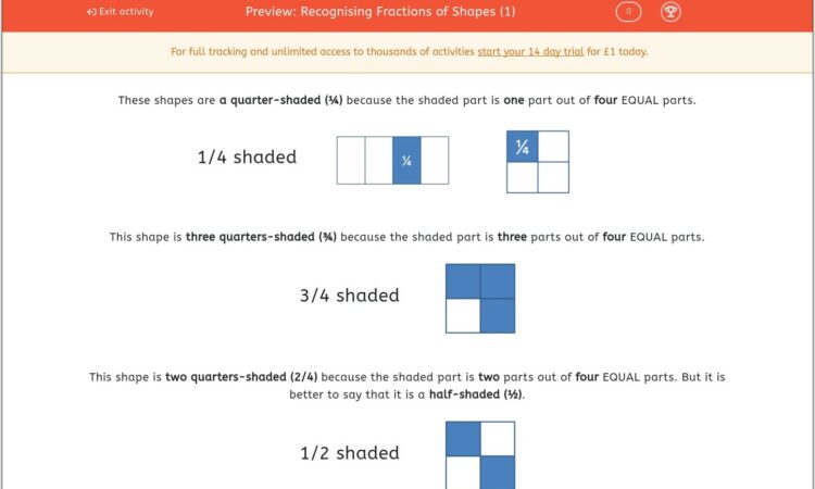 Worksheet Fractions Of Shapes