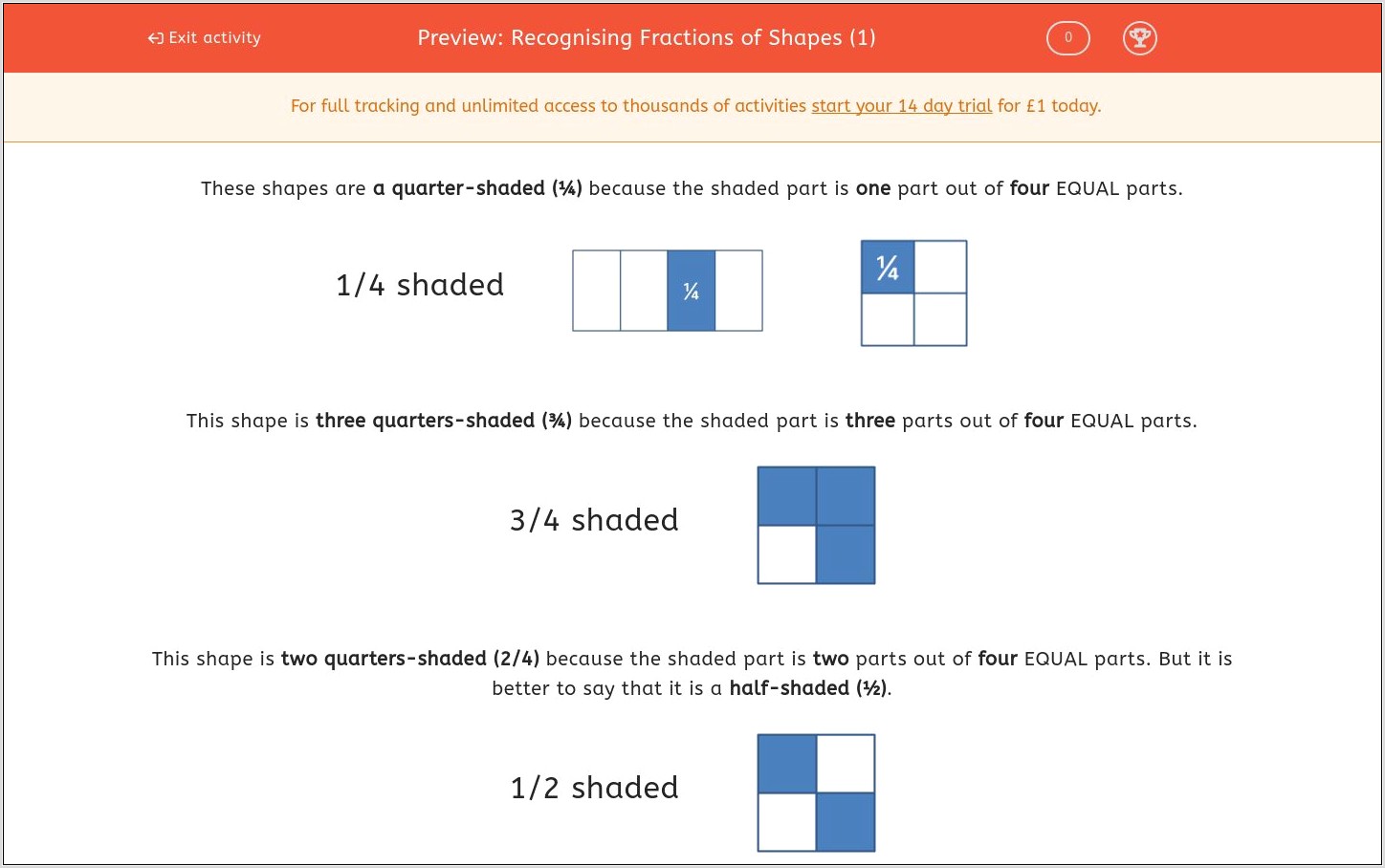 Worksheet Fractions Of Shapes