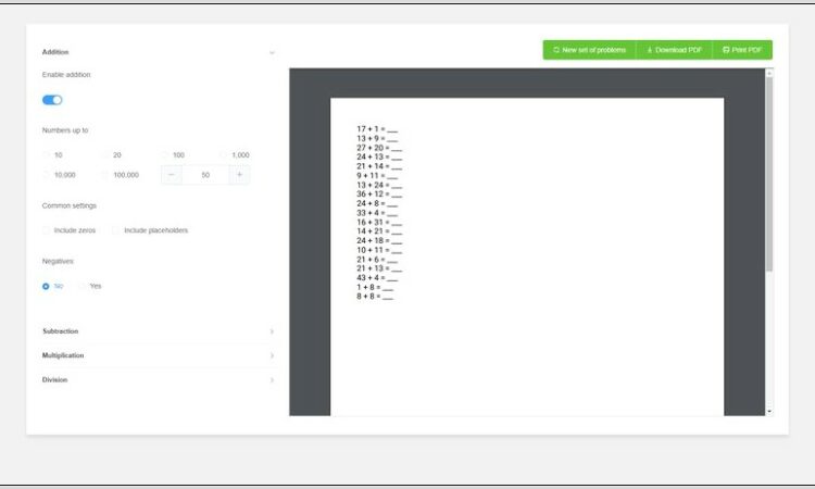 Worksheet Generator For Math