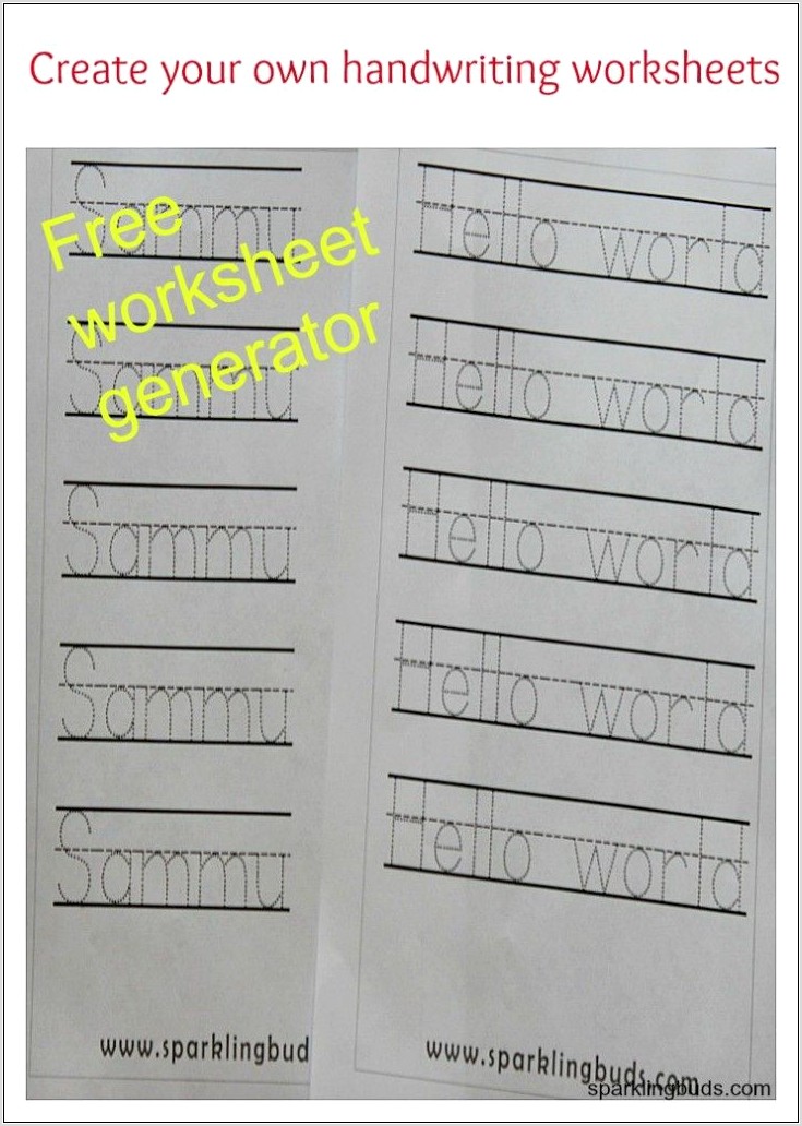 Worksheet Generator Free Handwriting