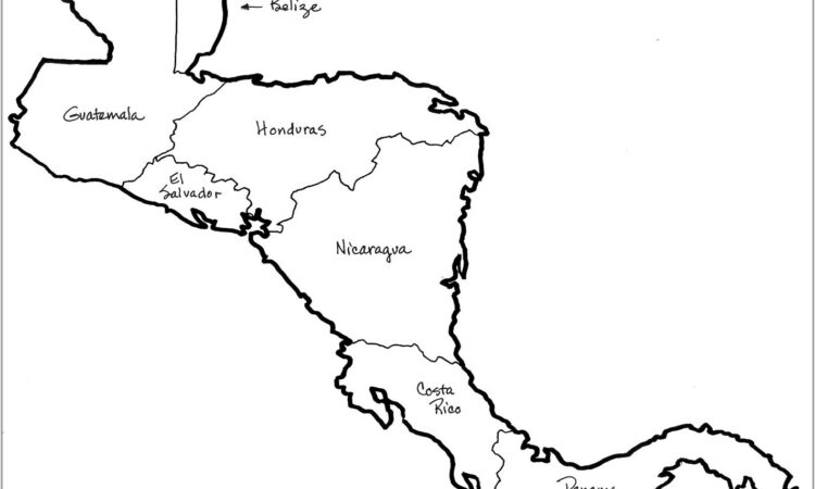 Worksheet Map Of Central America