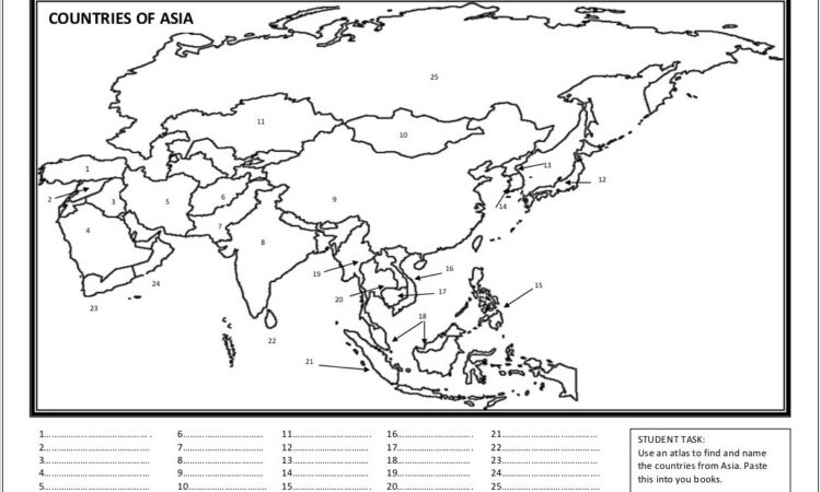 Worksheet Map Of Continents