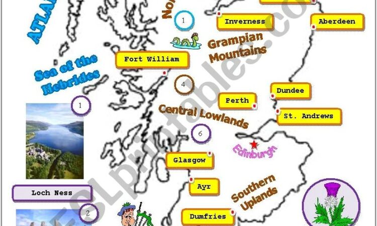 Worksheet Map Of Scotland