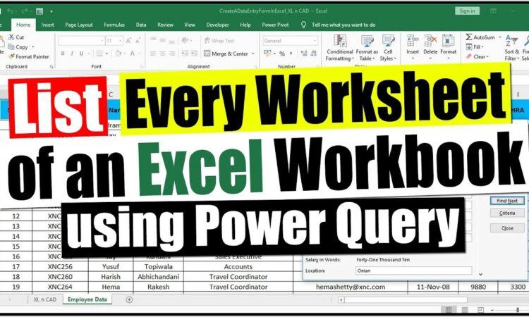 Worksheet Name List Excel