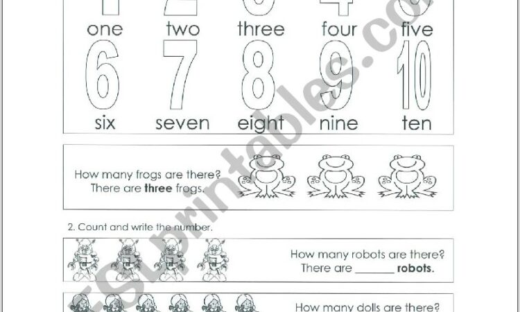 Worksheet Numbers 1 10 Esl