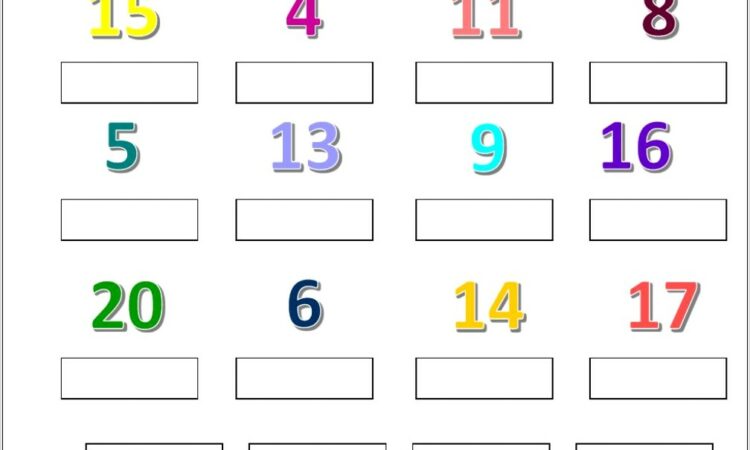 Worksheet Numbers 1 20