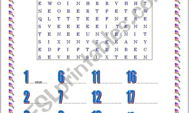 Worksheet Numbers 1 To 20