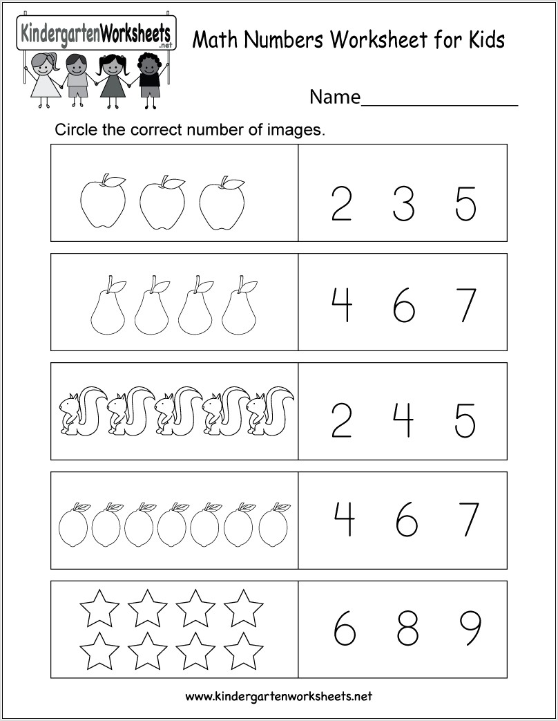 Worksheet Numbers For Kindergarten