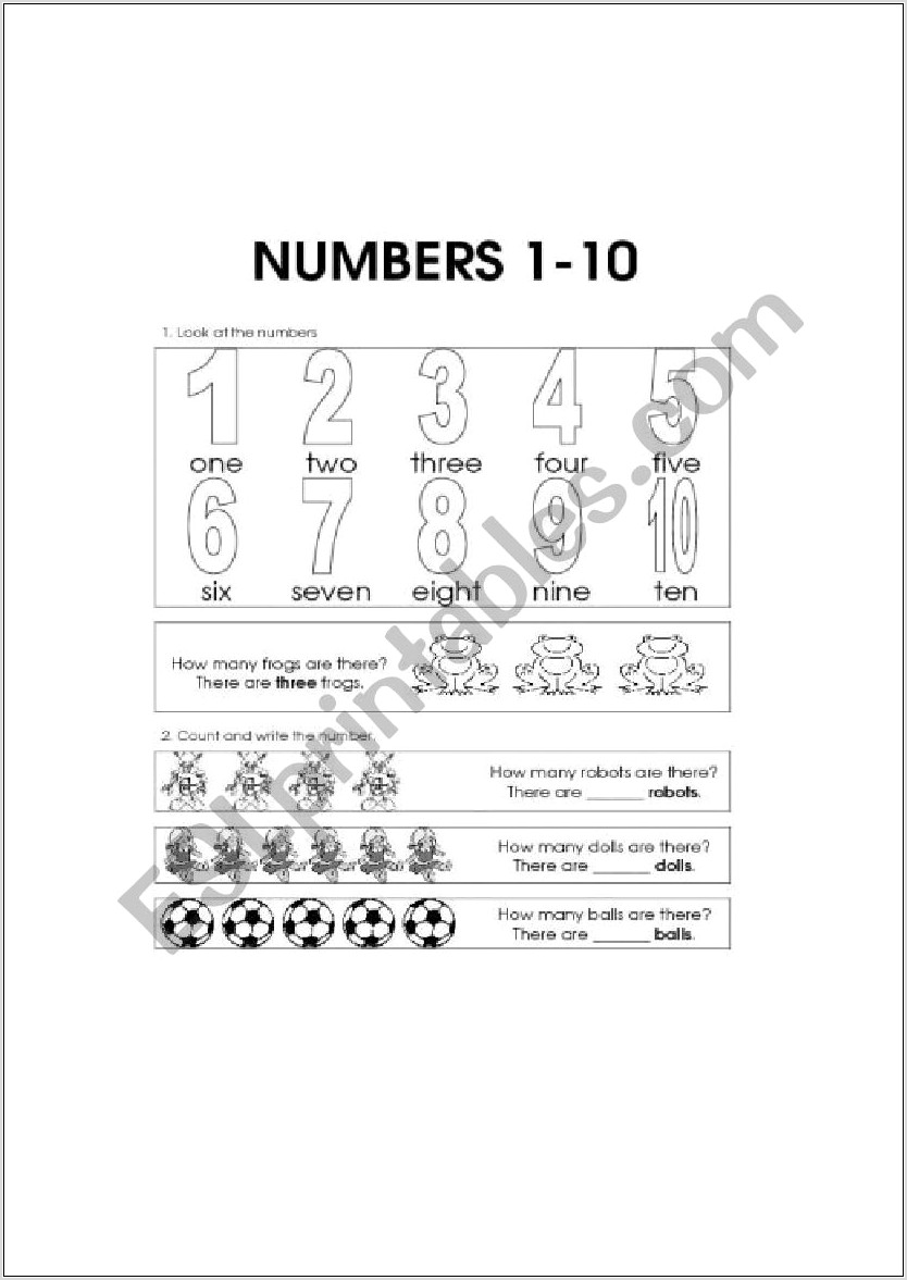 Worksheet Numbers From 1 To 10