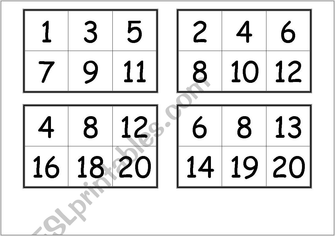 Worksheet Numbers From 1 To 20