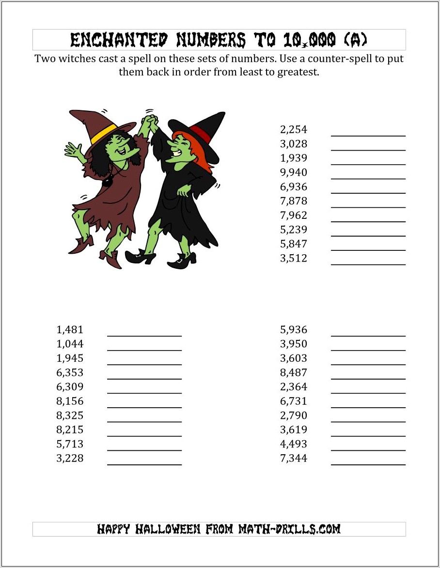 Worksheet Numbers To 10000