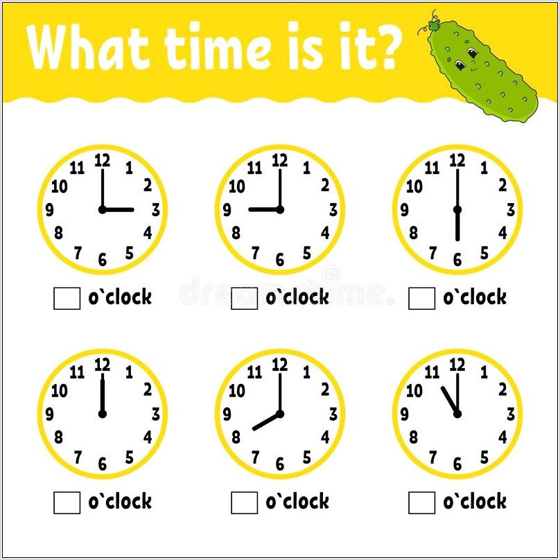 Worksheet On Clock And Time