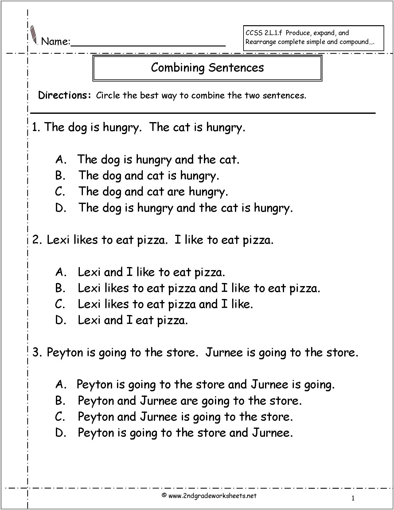 Worksheet On Diagramming Sentences