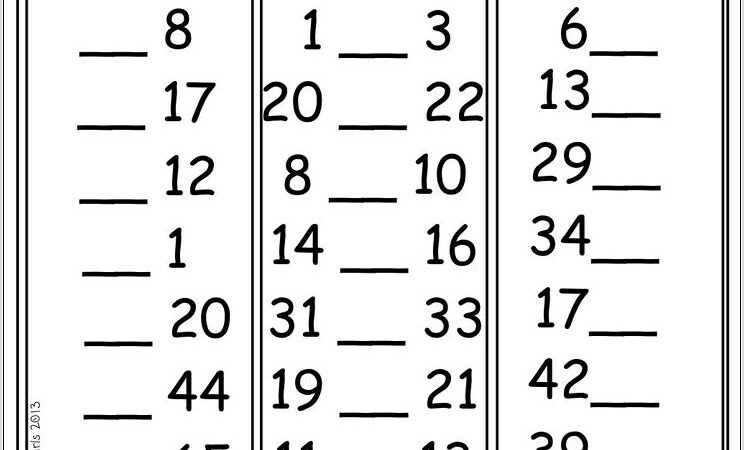 Worksheet On Numbers Before After And Between