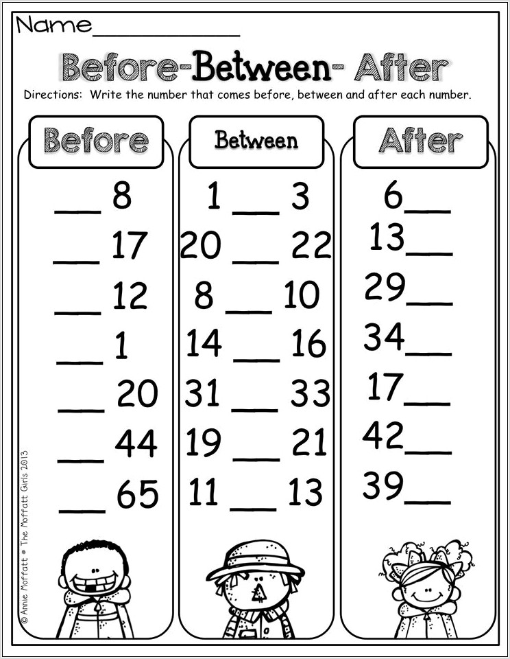 Worksheet On Numbers Before After And Between