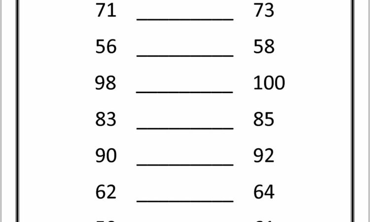 Worksheet On Numbers Before And After