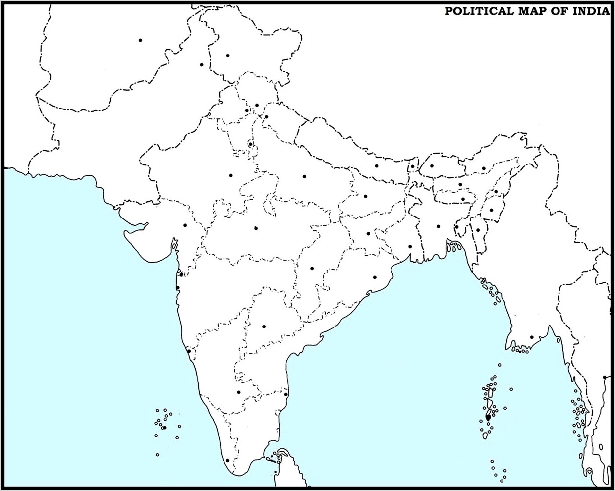 Worksheet On Political Map Of India