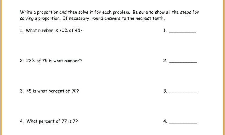 Worksheet On Proportion Word Problems