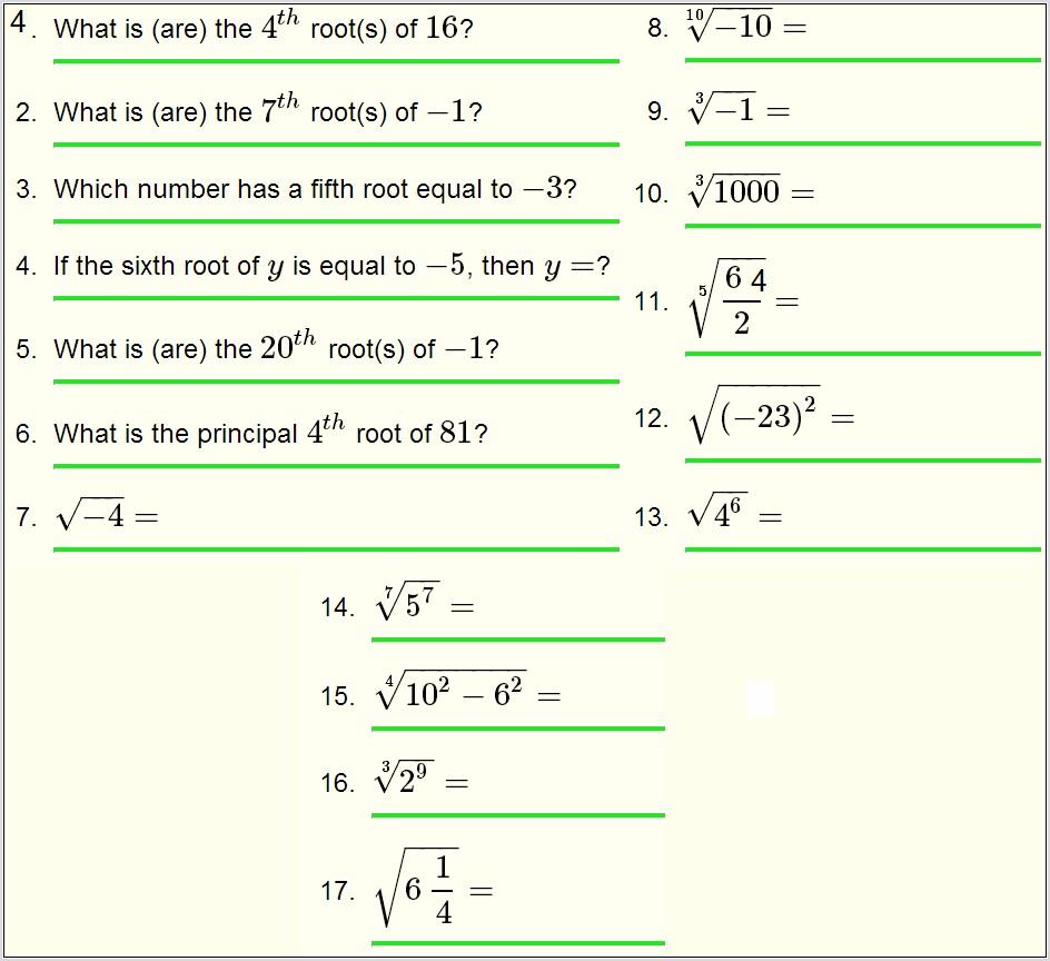 Worksheet On Real Numbers For Class 9