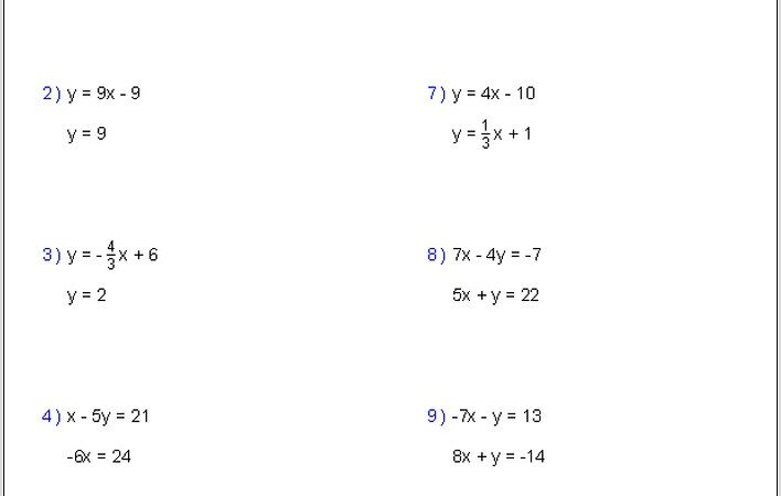 Worksheet On Substitution In Algebra