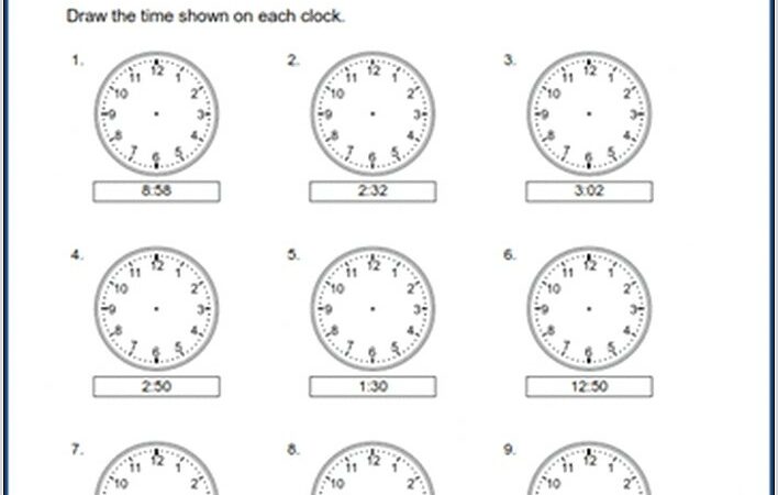 Worksheet On Time For Grade 1