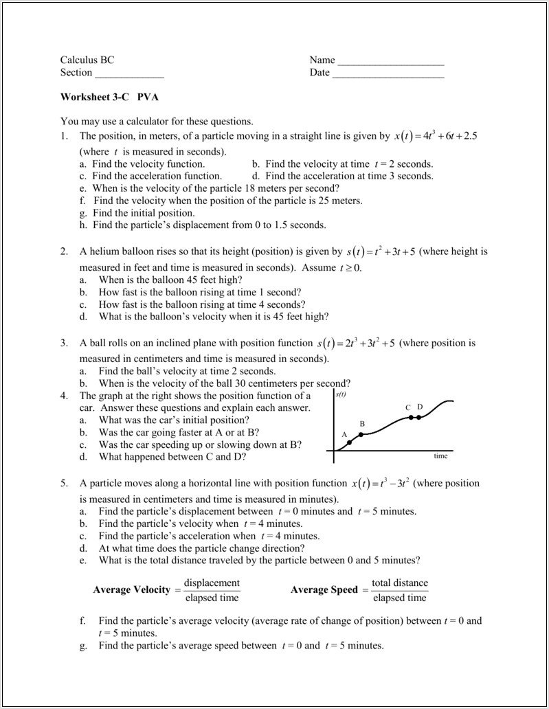 Worksheet On Time Rate And Speed