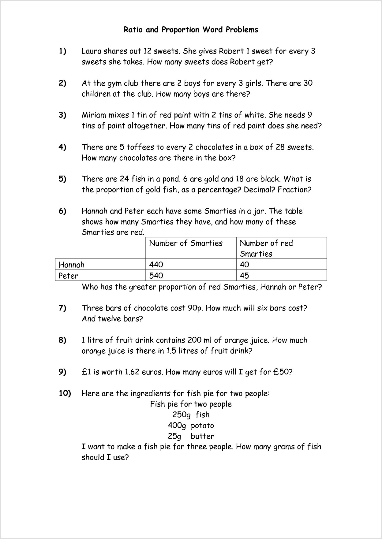 Worksheet On Word Problems On Fractions