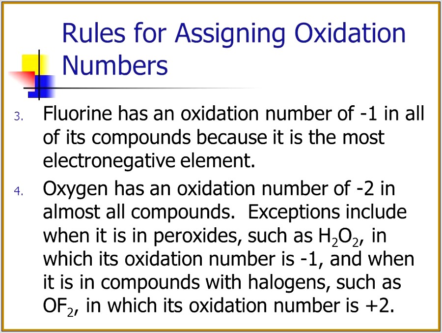 Worksheet Oxidation Numbers Answers