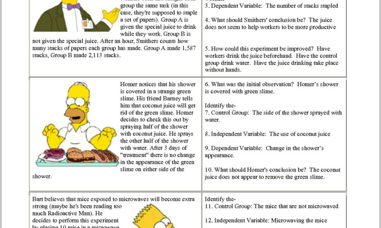 Worksheet Scientific Method Answers