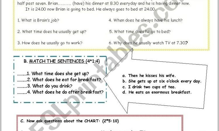 Worksheet Second Grade English