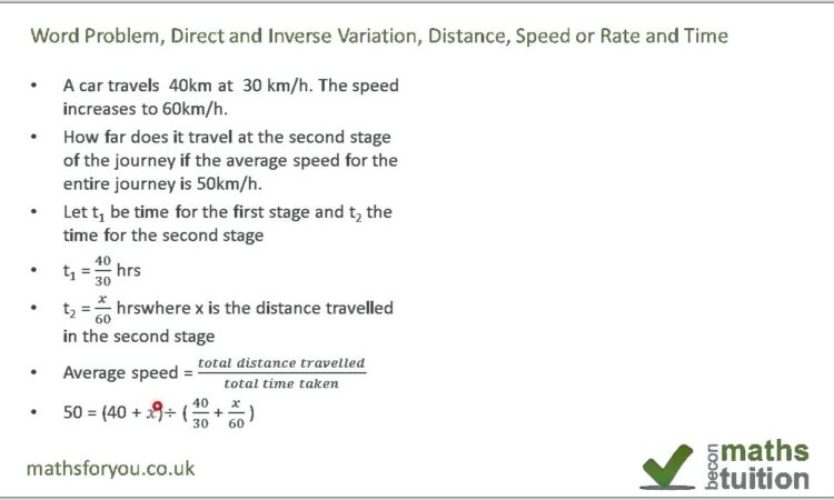 Worksheet Speed Word Problems