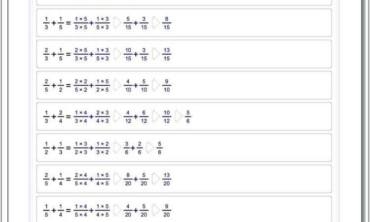 Worksheet Subtracting Mixed Numbers With Unlike Denominators