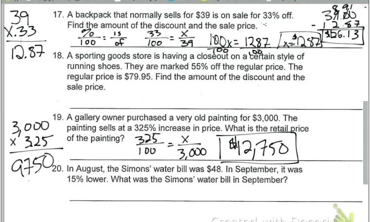 Worksheet Tax Tip Discount