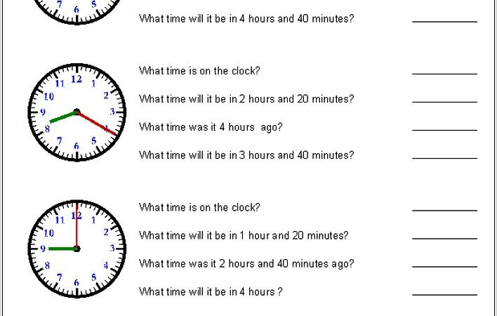 Worksheet Time Year 1