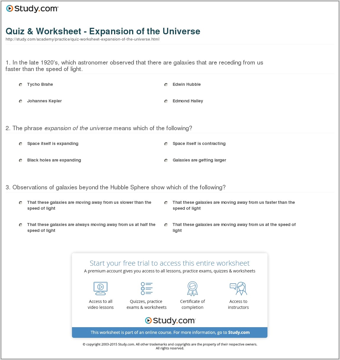 Worksheet Universe Second Grade