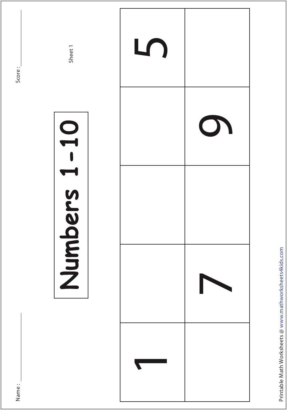 Worksheet With Numbers 1 10