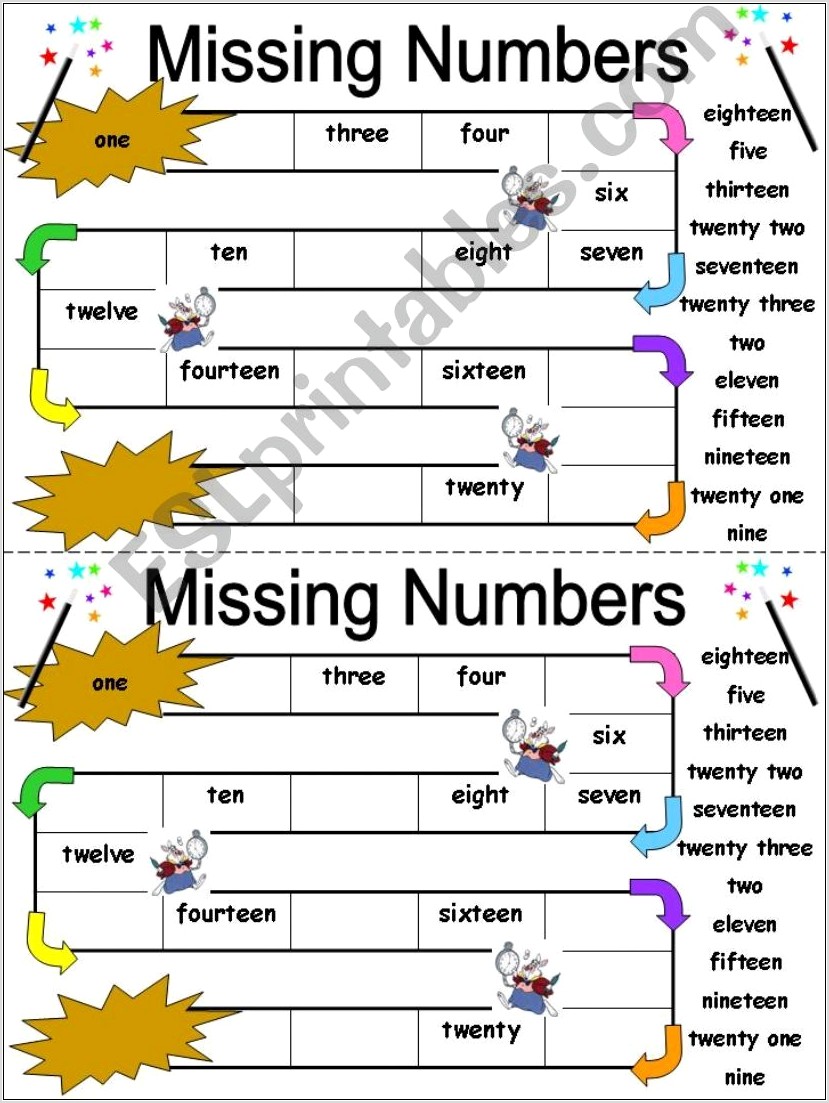 Worksheet With Numbers 1 20