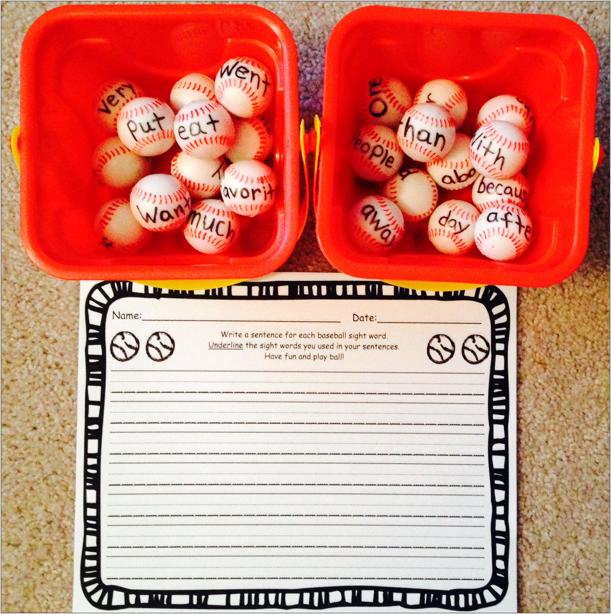 Worksheet With Sight Words