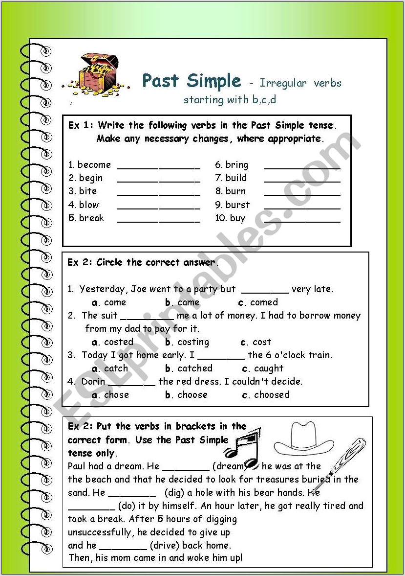 Worksheet With Simple Past