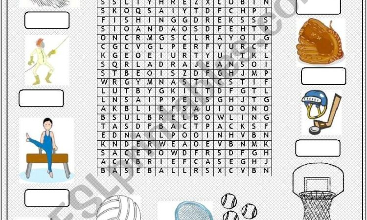 Worksheet Word Search Sports