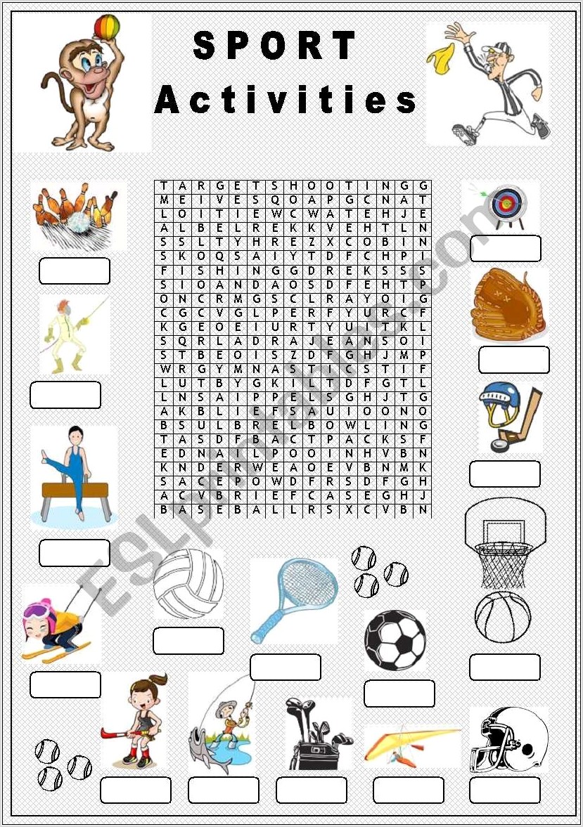 Worksheet Word Search Sports