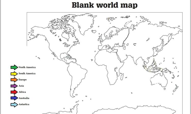 Worksheet World Map Continents