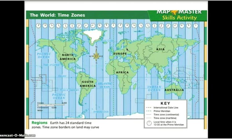 Worksheets About Time Zones