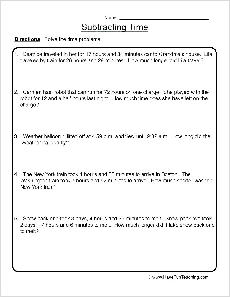 Worksheets Elapsed Time 4th Grade