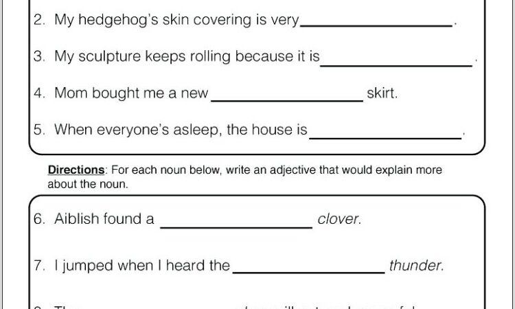 Worksheets For Grade 5 English Language