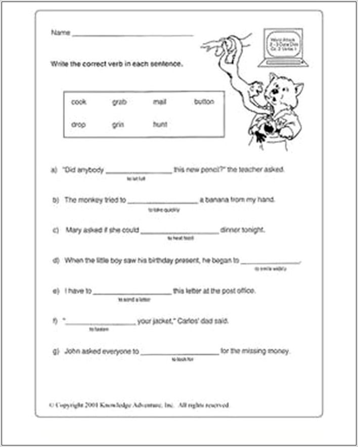 Worksheets For Grade 5 Language Arts