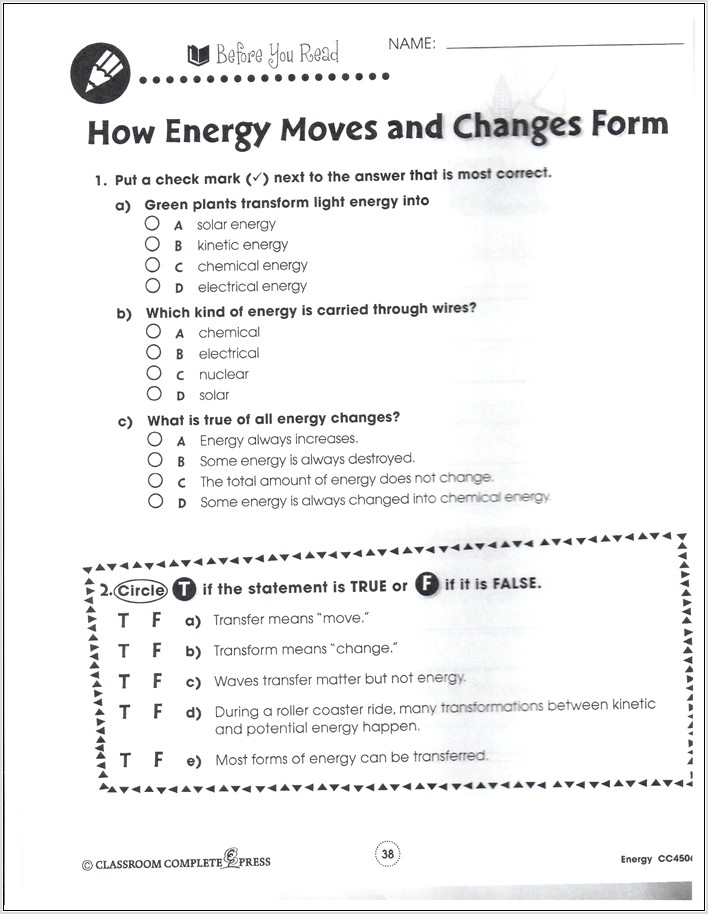 Worksheets For Grade 5 Natural Science