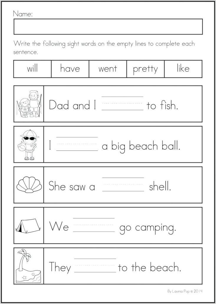 Worksheets For Sight Word Big