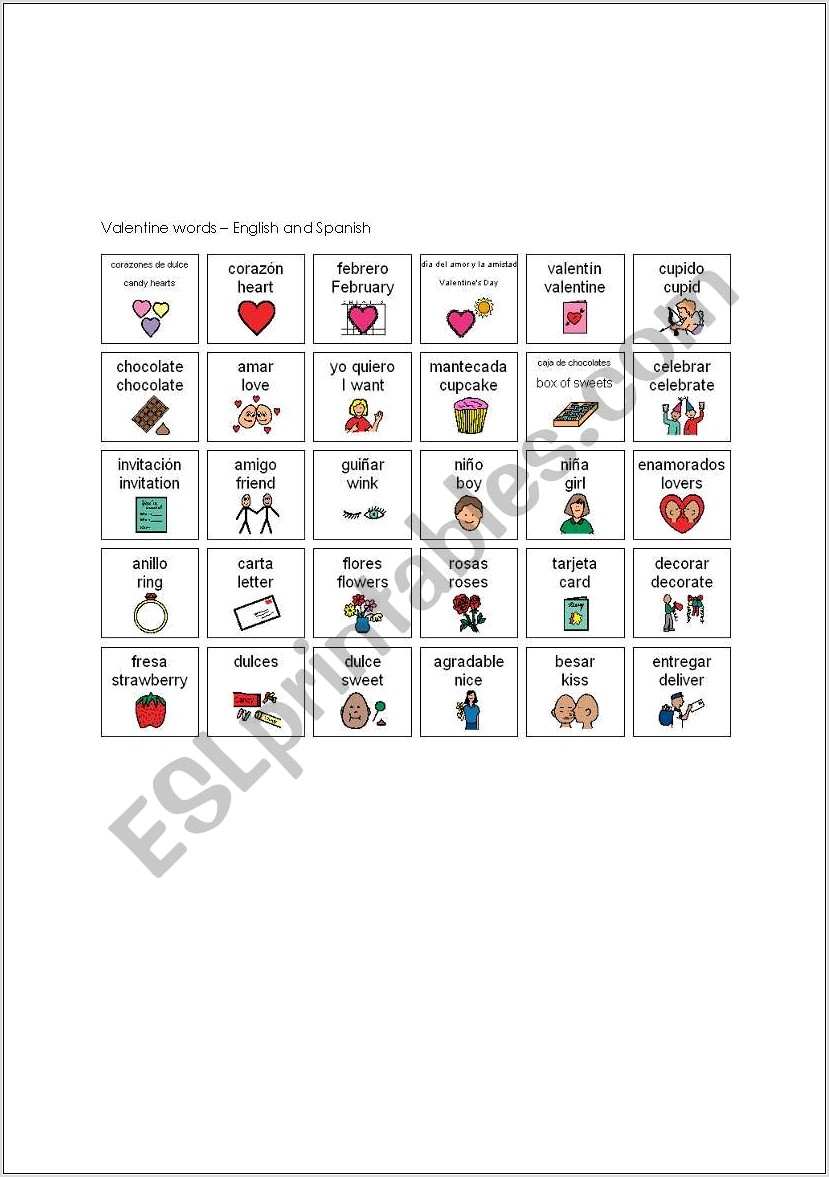 Worksheets In English And Spanish