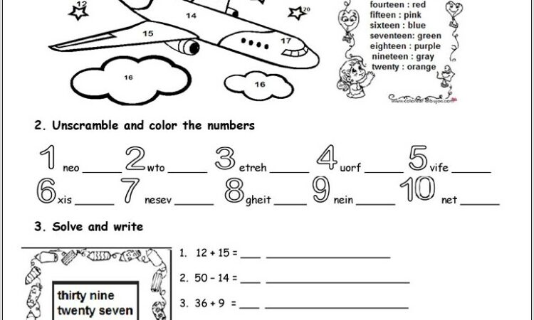 Worksheets Numbers From 1 To 50